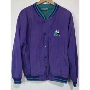 Vintage Fahrenheit Windbreaker Jacket Purple Zip Ski Coat Taos Snow 90s 80s EUC